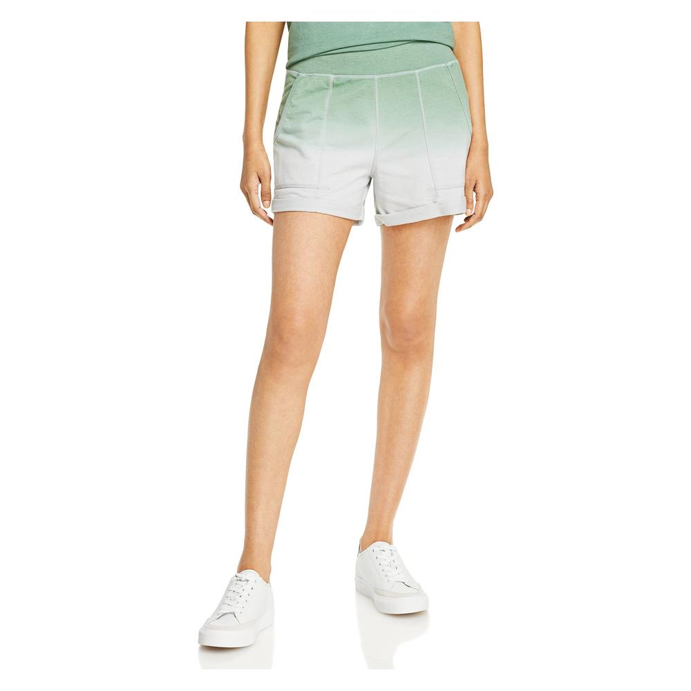 SUNDAYS Womens Green Stretch Pocketed Cuffed Shorts 1
