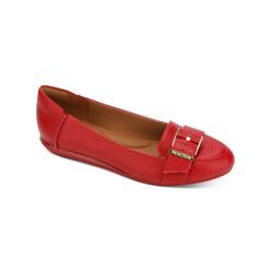 Kenneth Cole REACTION REACTION KENNETH COLE Womens Red Scale Print Contoured Footbed Buckle Accent Comfort Viv Round Toe Wedge Slip On Loafers 9.5 M