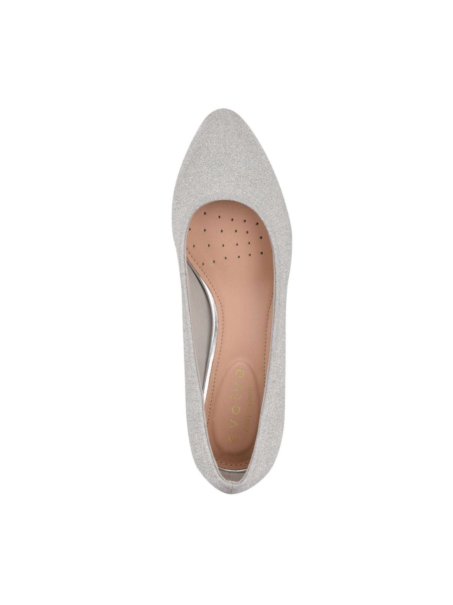 EVOLVE Womens Silver Glitter Padded Robin3 Almond Toe Block Heel Slip On Pumps Shoes 9 M