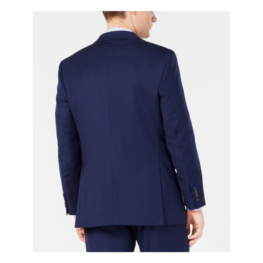 PERRY ELLIS Mens Navy Single Breasted, Slim Fit Stretch Suit Separate Blazer Jacket 38R