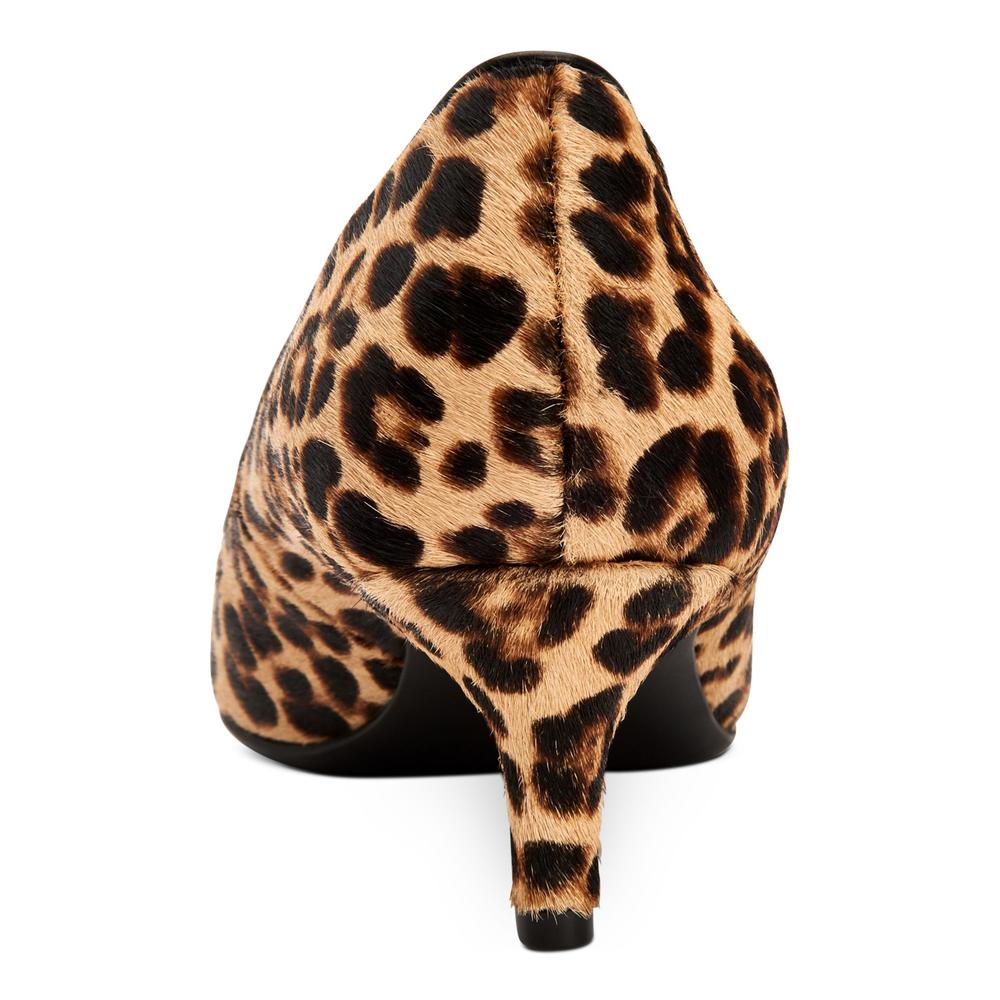 ALFANI Womens Brown Leopard Print Cushioned Marshaa Pointed Toe Kitten Heel Slip On Dress Pumps 5 M