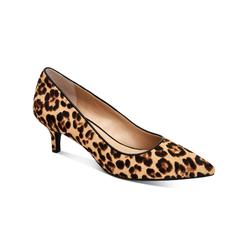 ALFANI Womens Brown Leopard Print Cushioned Marshaa Pointed Toe Kitten Heel Slip On Dress Pumps 5 M