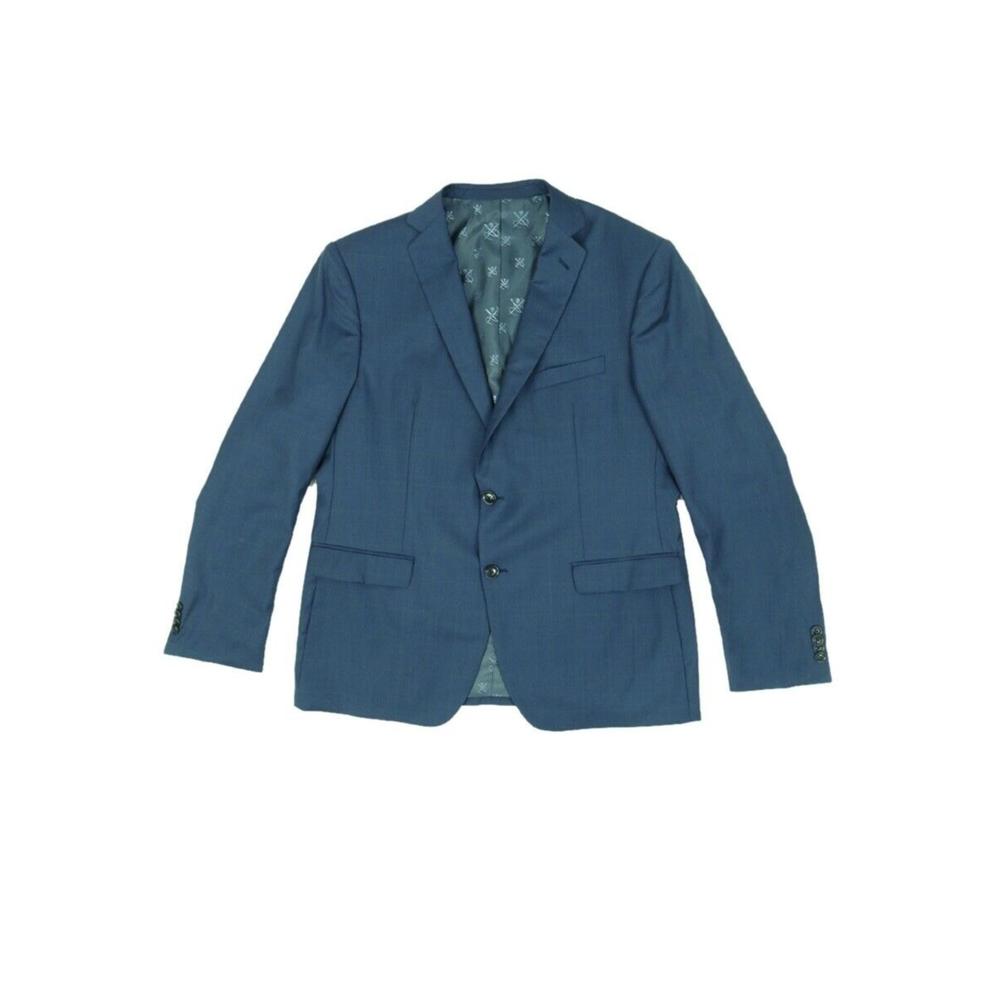 John Varvatos Mens Navy Single Breasted, Classic Fit Wool Blend Suit Separate Blazer Jacket 40R