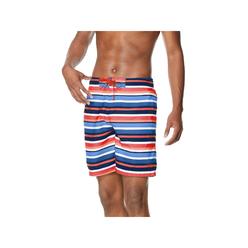 SPEEDO Mens Swimwear Blue Striped Stretch Shorts M