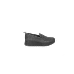 EILEEN FISHER Womens Slate Gray 1" Platform Cushioned Breathable Max Wedge Slip On Leather Heeled Loafers 7