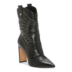 JESSICA SIMPSON Womens Black Cushioned Studded Bazil Pointed Toe Block Heel Western Boot 5 M