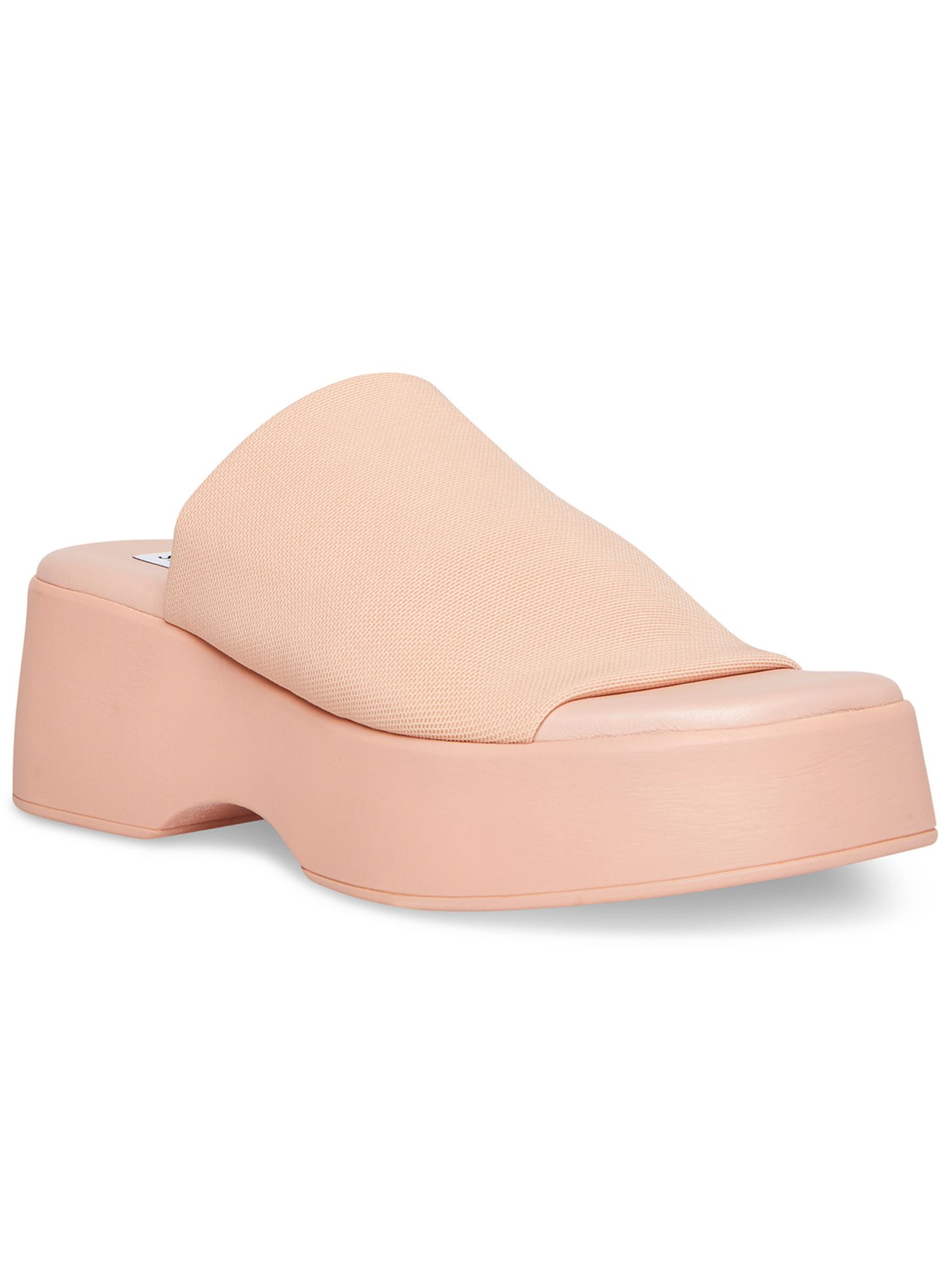 STEVE MADDEN Womens Pink 1-1/2" Platform Slinky30 Square Toe Wedge Slip On Sandals 38