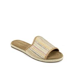 AEROSOLES Womens Multi Beige Woven Rope Wrapped Sole Padded Denville Round Toe Slip On Slide Sandals Shoes 8 M