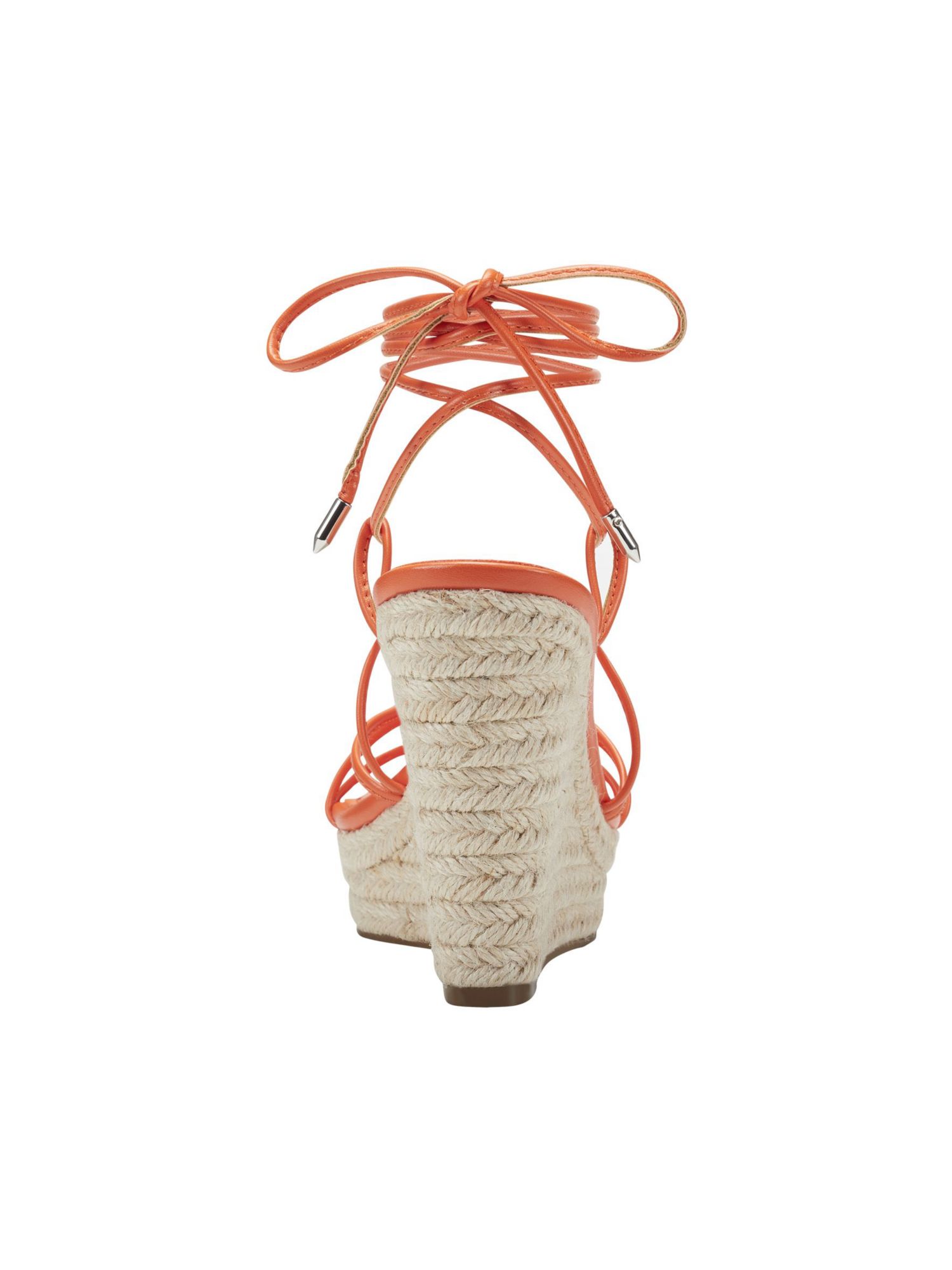 MARC FISHER Womens Orange 1" Platform Lace Strappy Kyle Almond Toe Wedge Buckle Dress Espadrille Shoes 7.5 M