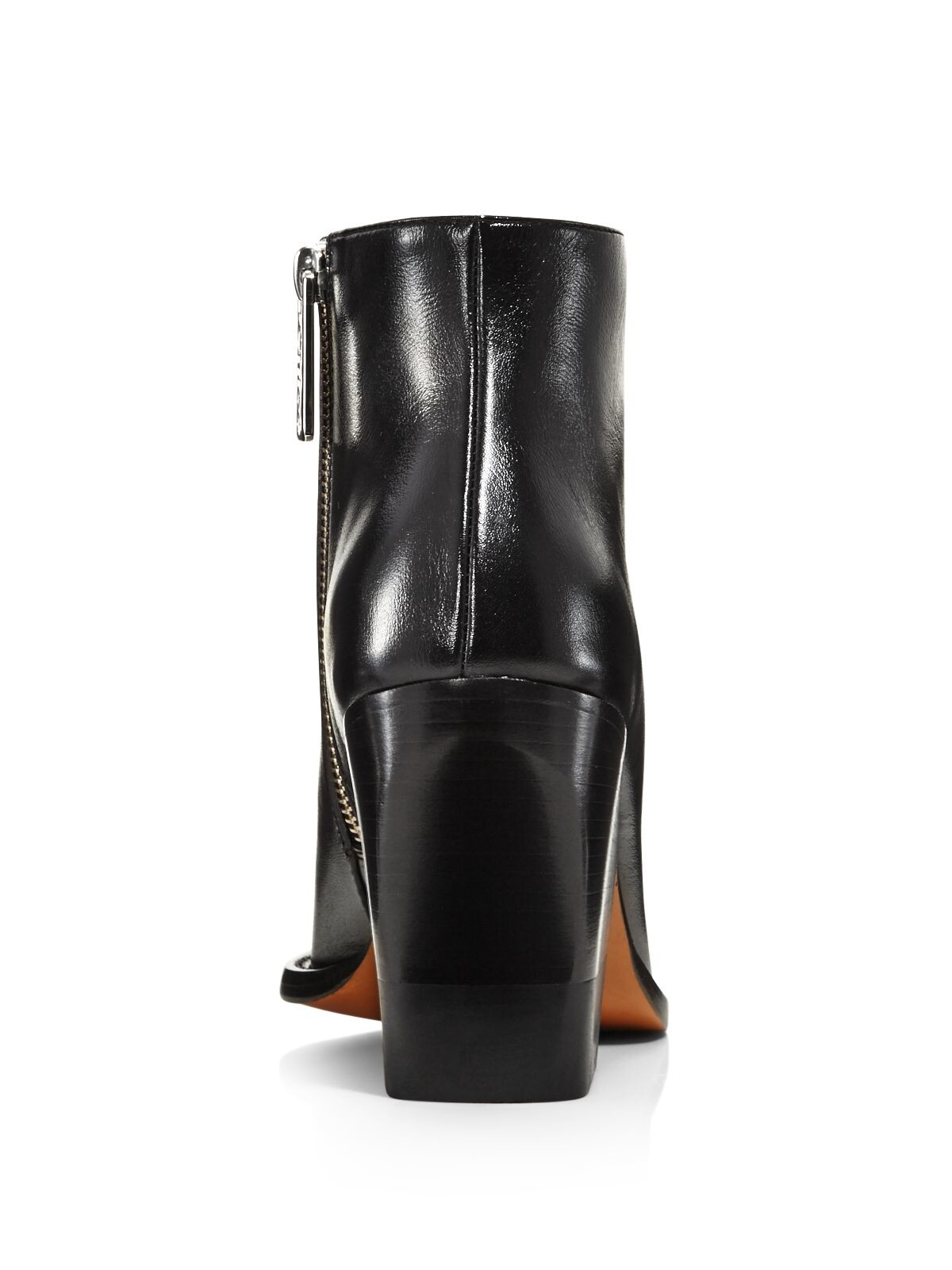 CHLOE Womens Black Padded Rylee Almond Toe Block Heel Zip-Up Leather Booties 38.5