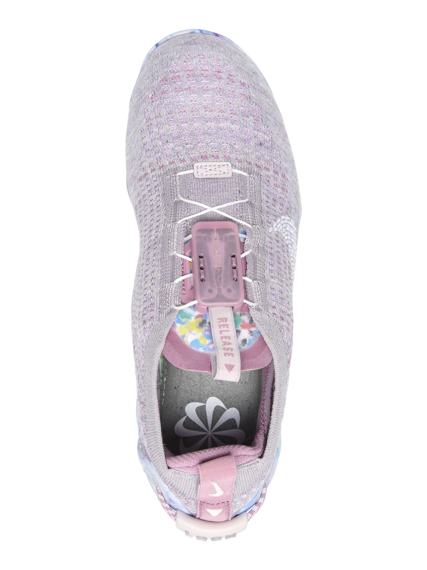 NIKE Womens Violet Ash/White Purple Flyknit Foam Tongue Cushioned Air Vapormax 2020 Round Toe Lace-Up Athletic Running Shoes 6