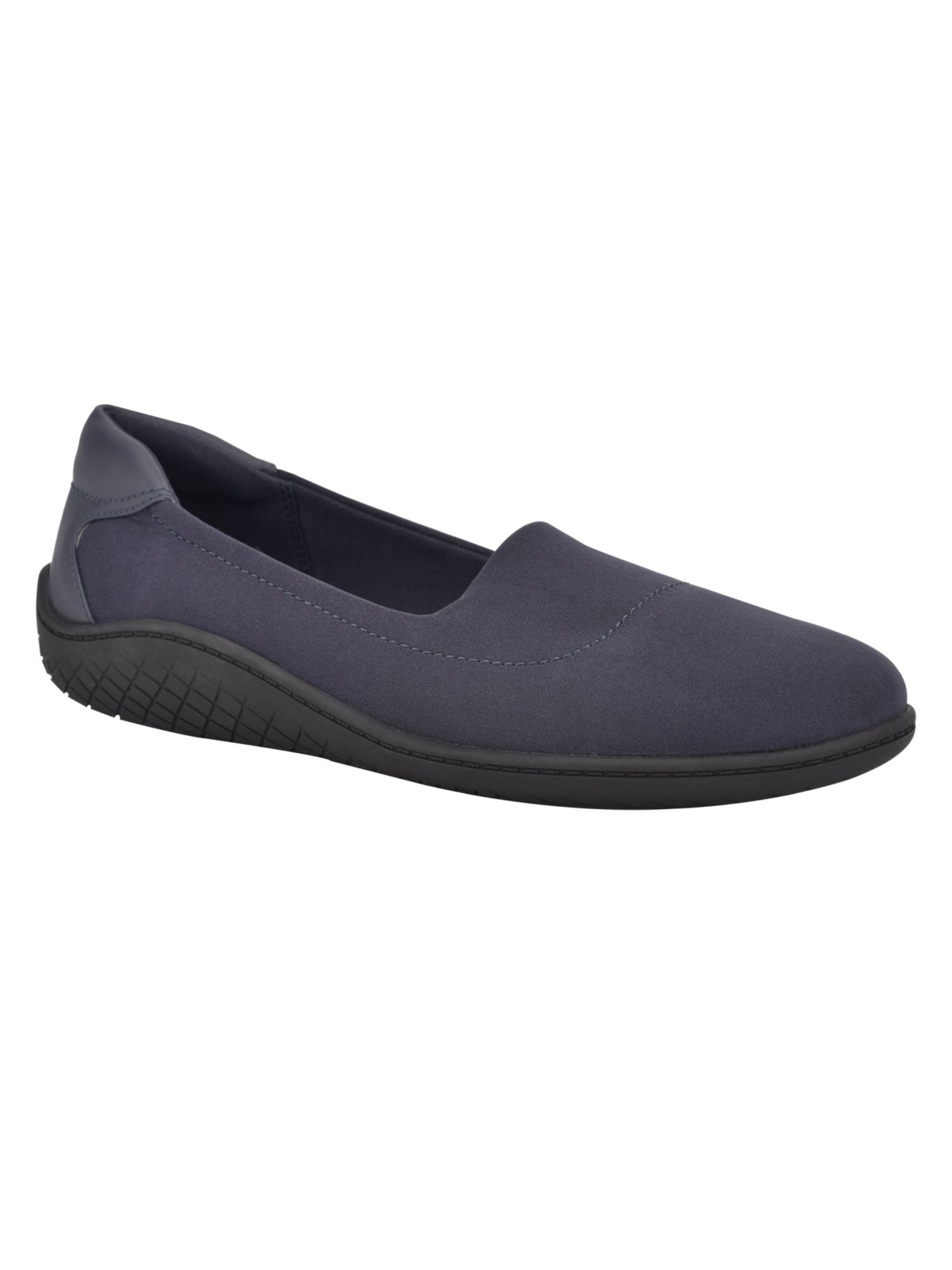 EASY SPIRIT Womens Navy Arch Support Stretch Gift Almond Toe Slip On Athletic Walking Shoes 10 M