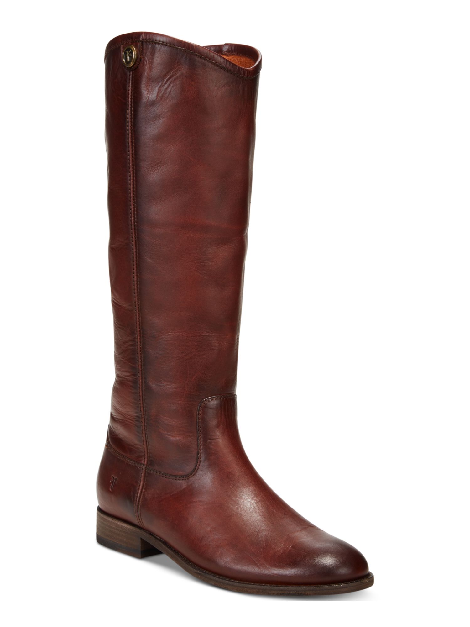 FRYE Womens Cognac Brown Button At Sides Tabs Button 2 Leather Riding Boot 5.5 B