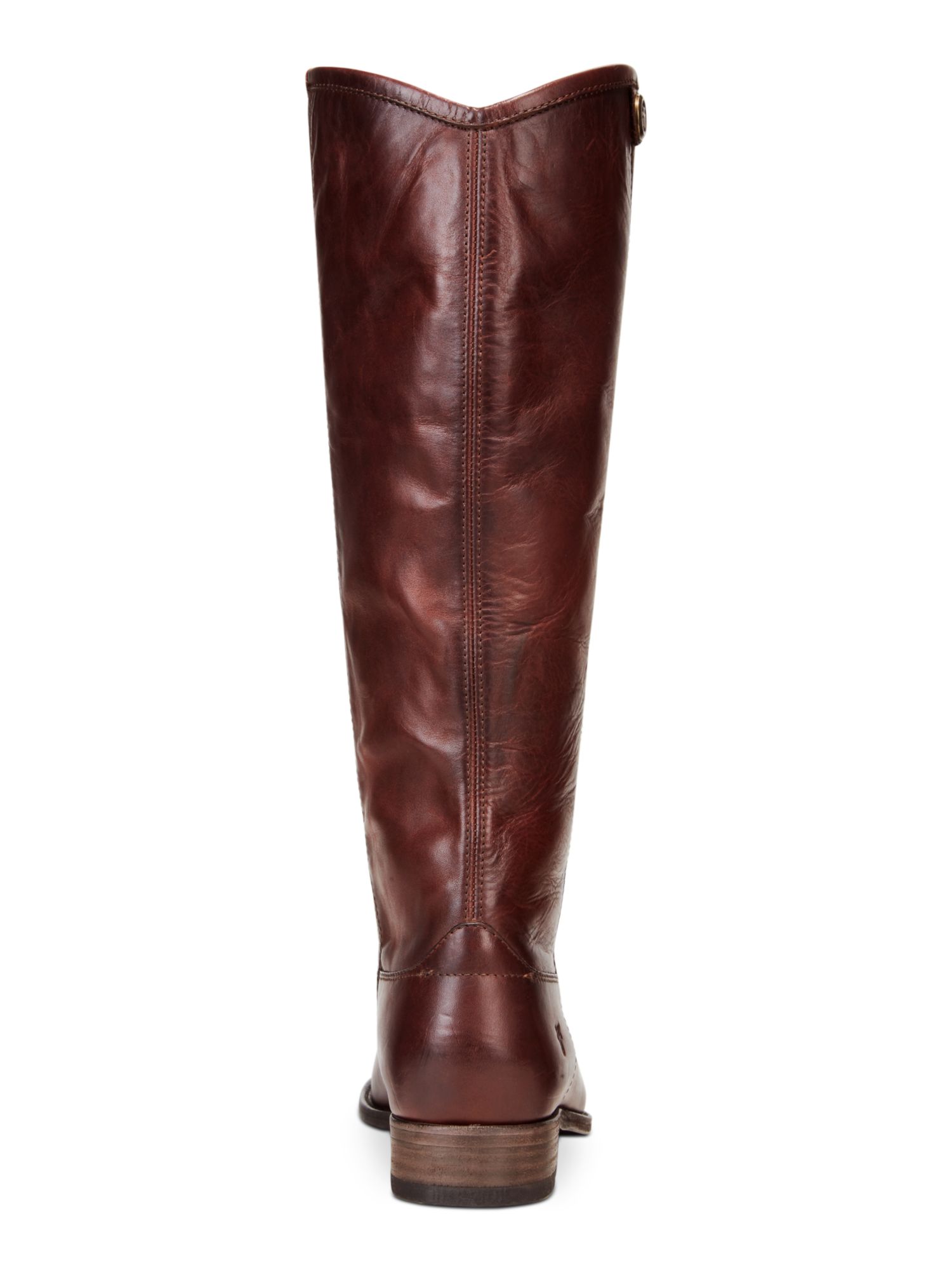 FRYE Womens Cognac Brown Button At Sides Tabs Button 2 Leather Riding Boot 5.5 B