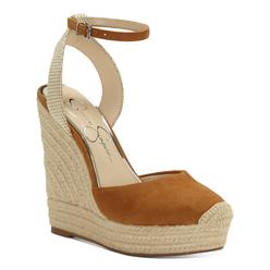 JESSICA SIMPSON Womens Brown 1" Platform Ankle Strap Woven Zestah Almond Toe Wedge Buckle Espadrille Shoes 10 M