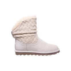 BEARPAW BEAR PAW Womens Beige Treated With Neverwet Technology Cushioned Ruched Virginia Round Toe Boots 9