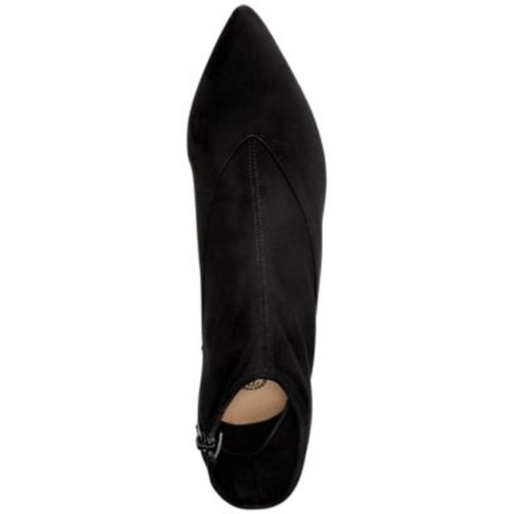 BELLA VITA Womens Black Cushioned Stretch Stephanie Ii Pointed Toe Kitten Heel Zip-Up Booties 7 WW