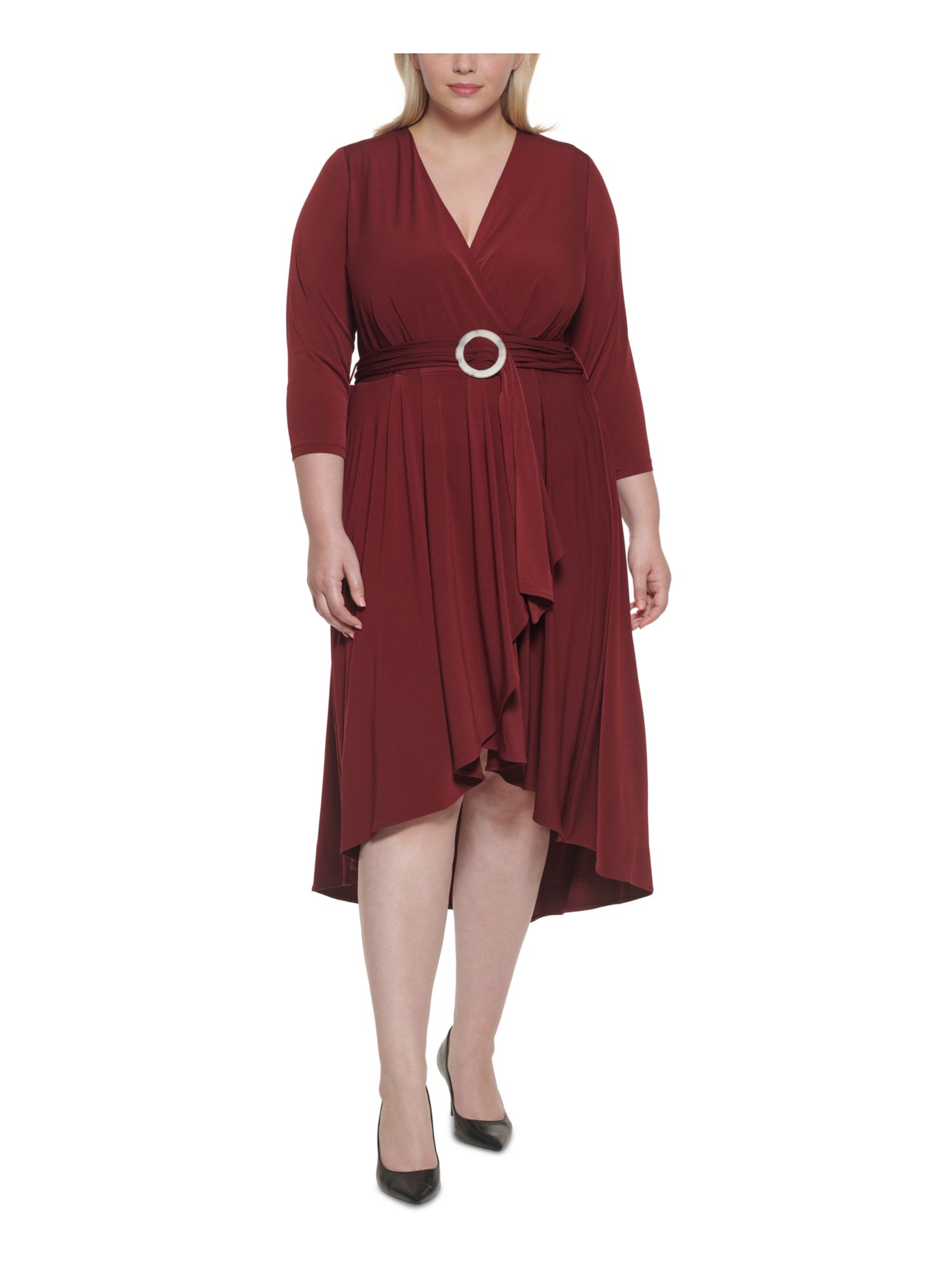 Descubrir 57+ imagen maroon calvin klein dress 