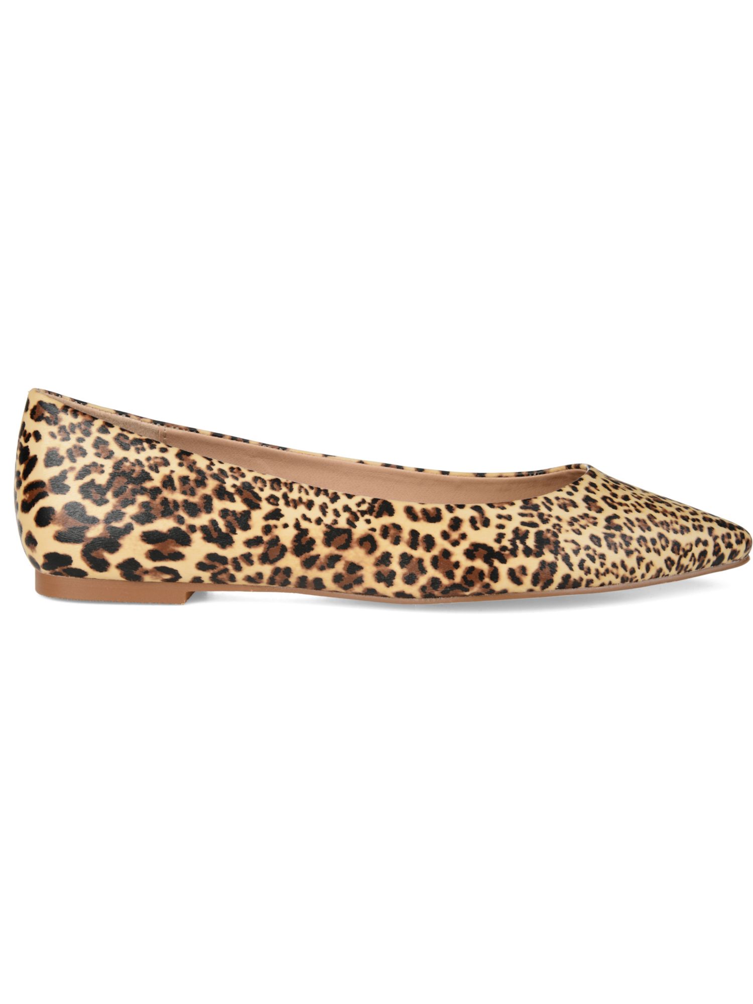 JOURNEE COLLECTION Womens Brown Leopard Print Comfort Moana Pointed Toe Slip On Ballet Flats 6.5 M