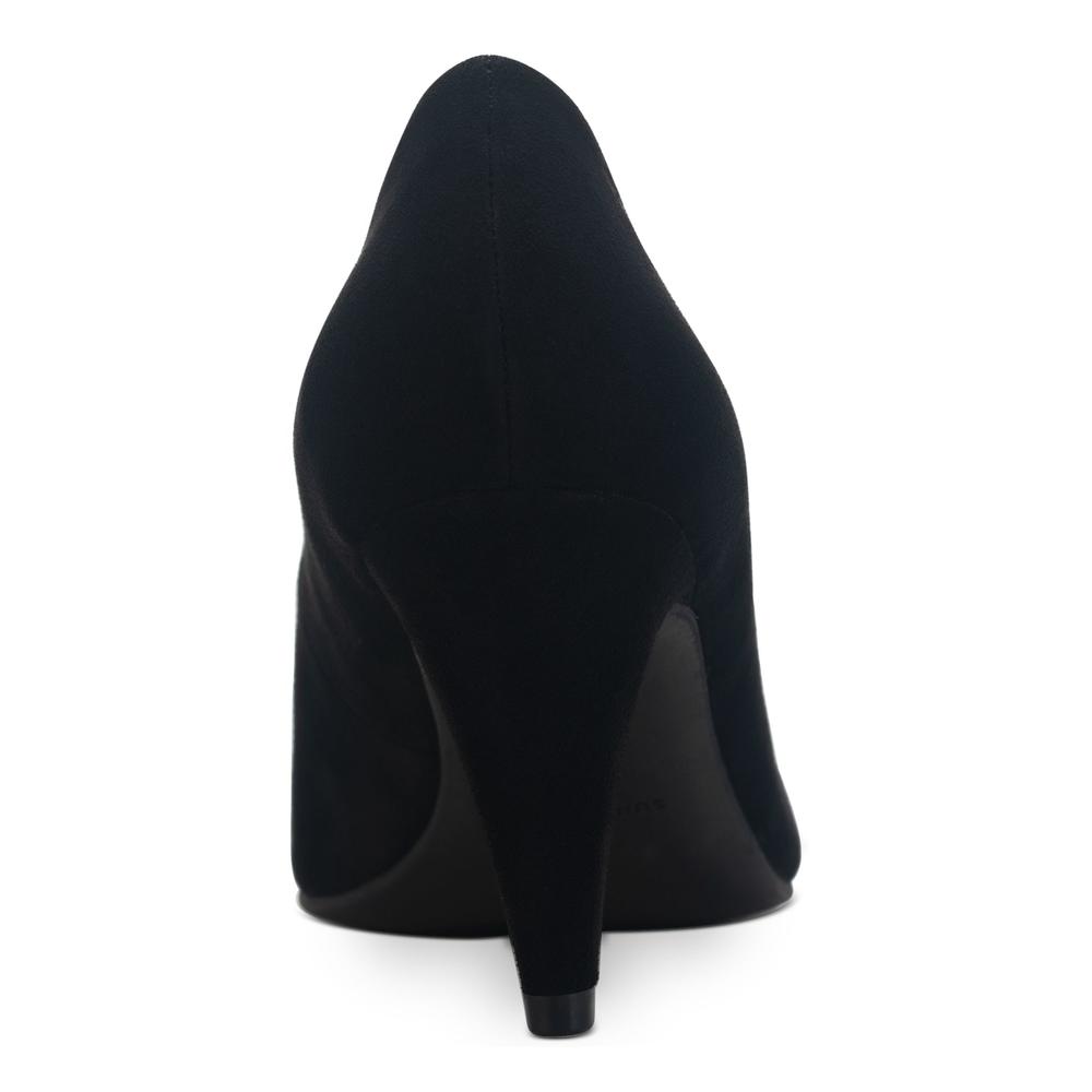 Sun + Stone SUN STONE Womens Black Cushioned Breathable Felix Round Toe Cone Heel Slip On Dress Pumps Shoes 8 M