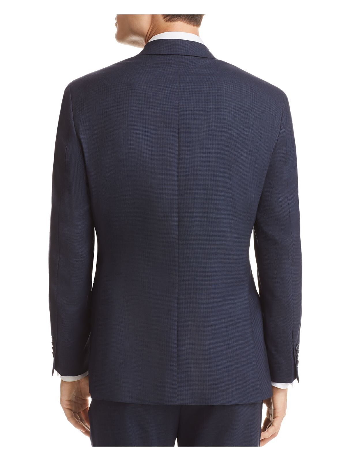 MICHAEL KORS Mens Navy Single Breasted, Stretch, Classic Fit Wool Blend Suit Separate Blazer Jacket 42L