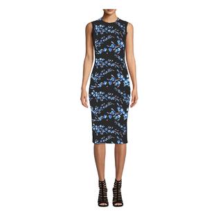 Nicole Miller Womens Black Printed Sleeveless Jewel Neck Below The Knee Sheath Dress 12 Nicole Miller Womens Black Printed Sleeveless Jewel Neck Below The Knee Sheath Dress 12