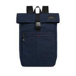 STATE Women's Navy Spencer Logo Canvas 7' Top Handle Fold Over Clip Closure Adjustable Strap Backpack