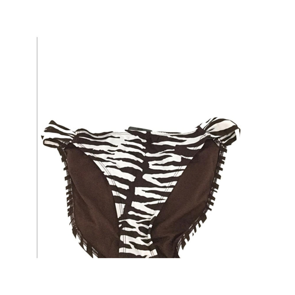 MOSSIMO SUPPLY CO. Women's Brown Printed Shirred Bikini Swimwear Bottom L