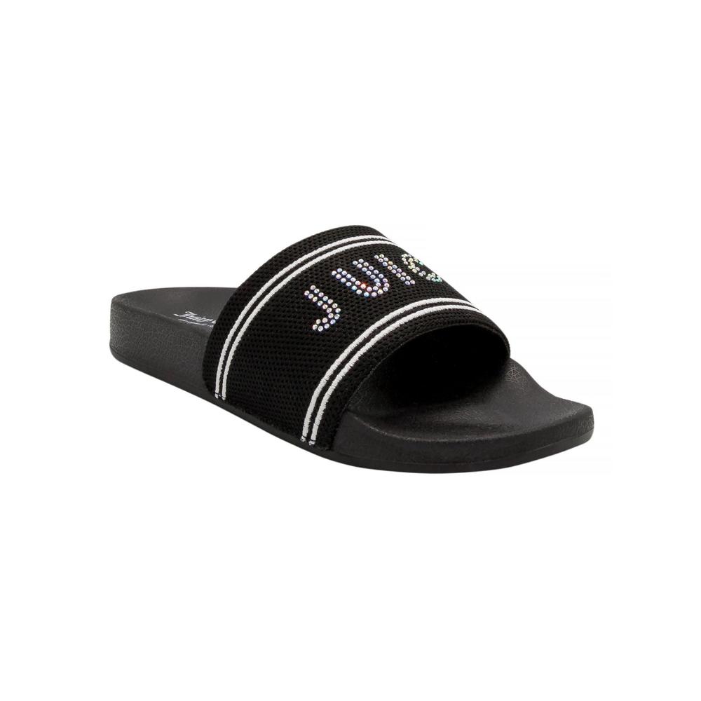 Geurig Koken Remmen Juicy Couture JUICY COUTURE Womens Black Pool Slide Embellished Comfort  Wiggles Round Toe Platform Slip On Slide Sandals 7