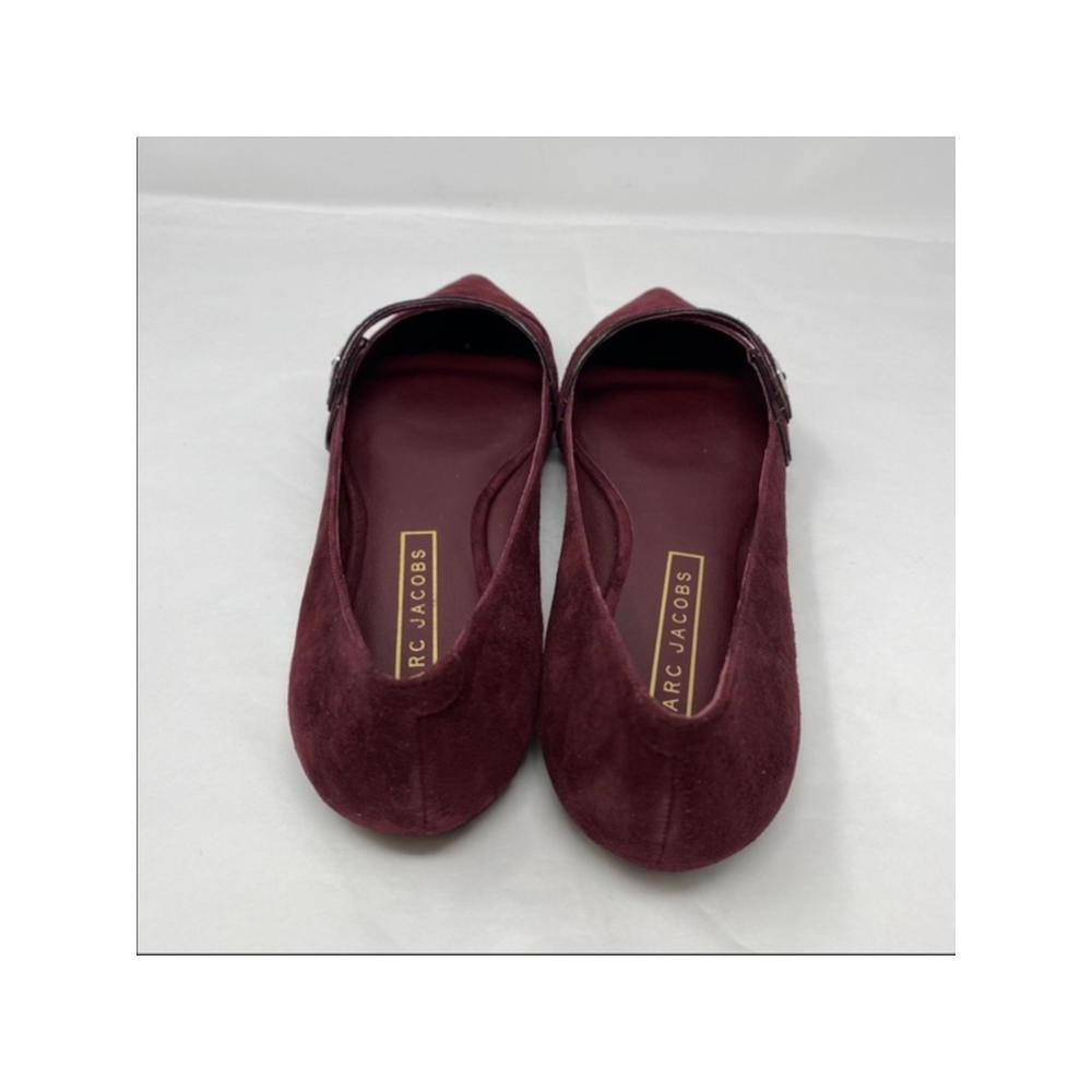 MARC JACOBS Womens Maroon Button Accent Karlie Pointed Toe Slip On Leather Dress Shoes 38