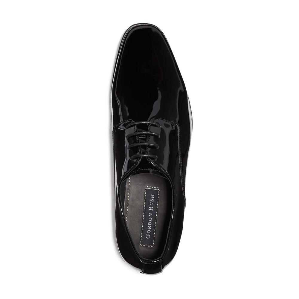 GORDON RUSH Mens Black Manning Round Toe Block Heel Lace-Up Leather Dress Oxford Shoes 12