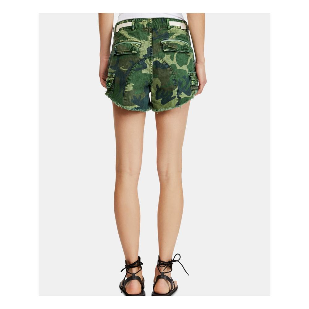 FREE PEOPLE Womens Green Camouflage Shorts 12