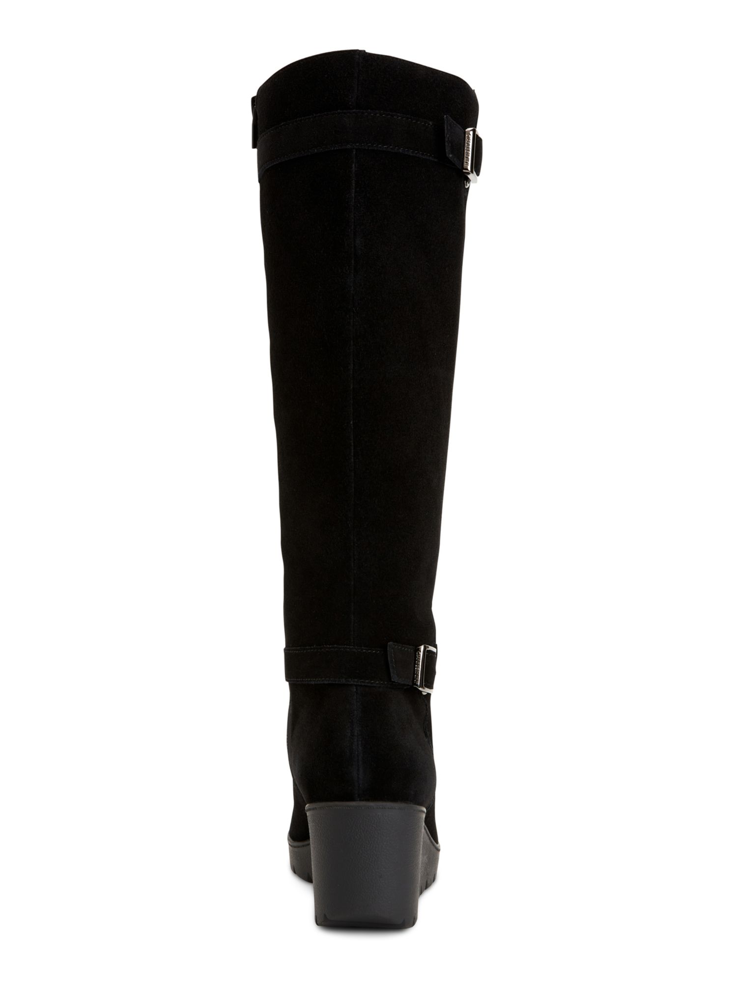 GIANI BERNINI Womens Black 1/2" Platform Waterproof Buckle Accent Sannaa Round Toe Wedge Zip-Up Leather Boots Shoes 9.5 M