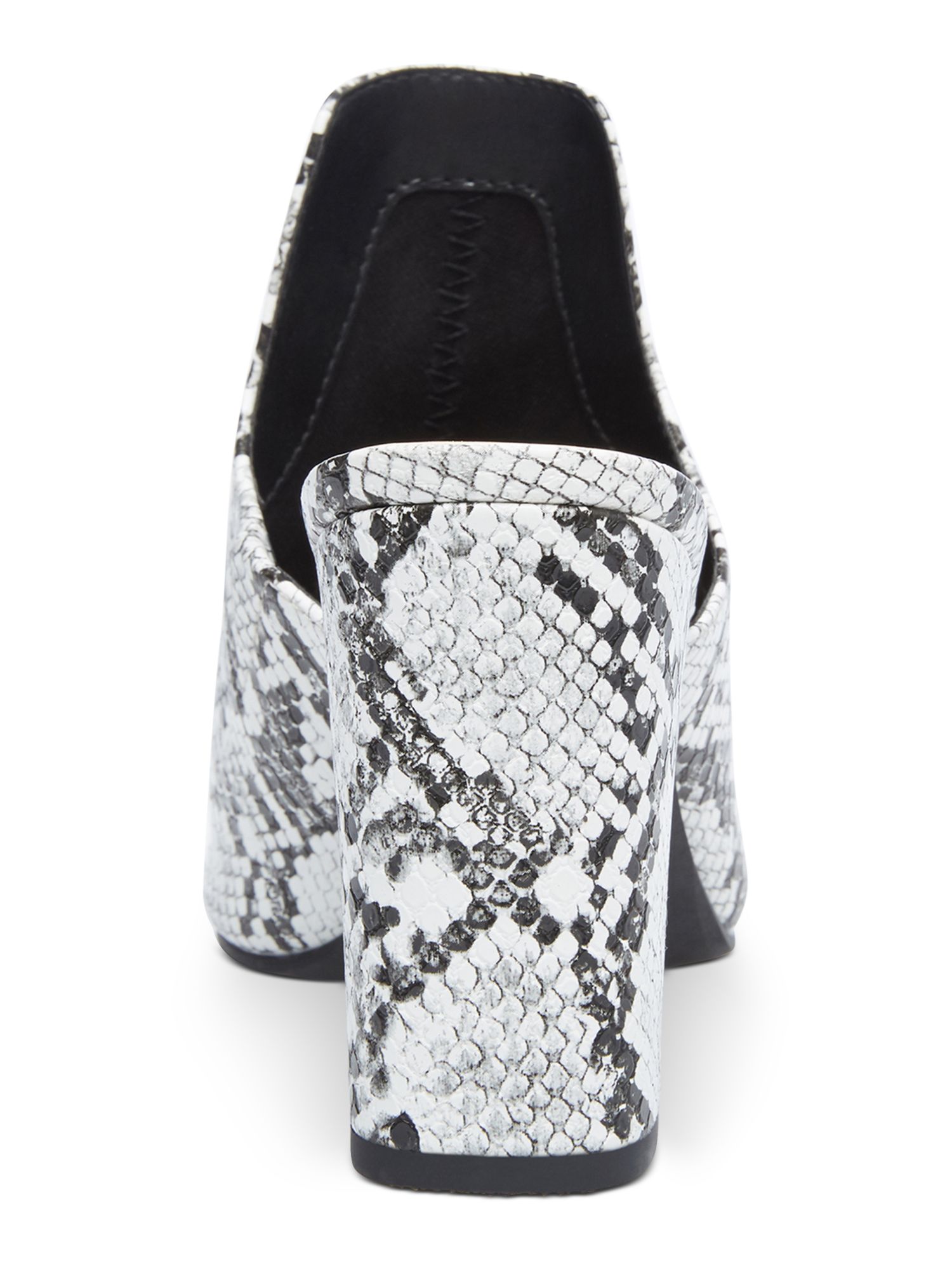 WILD PAIR Womens Black Snake Print Comfort Carlita Pointed Toe Block Heel Slip On Heeled Mules Shoes 7 M