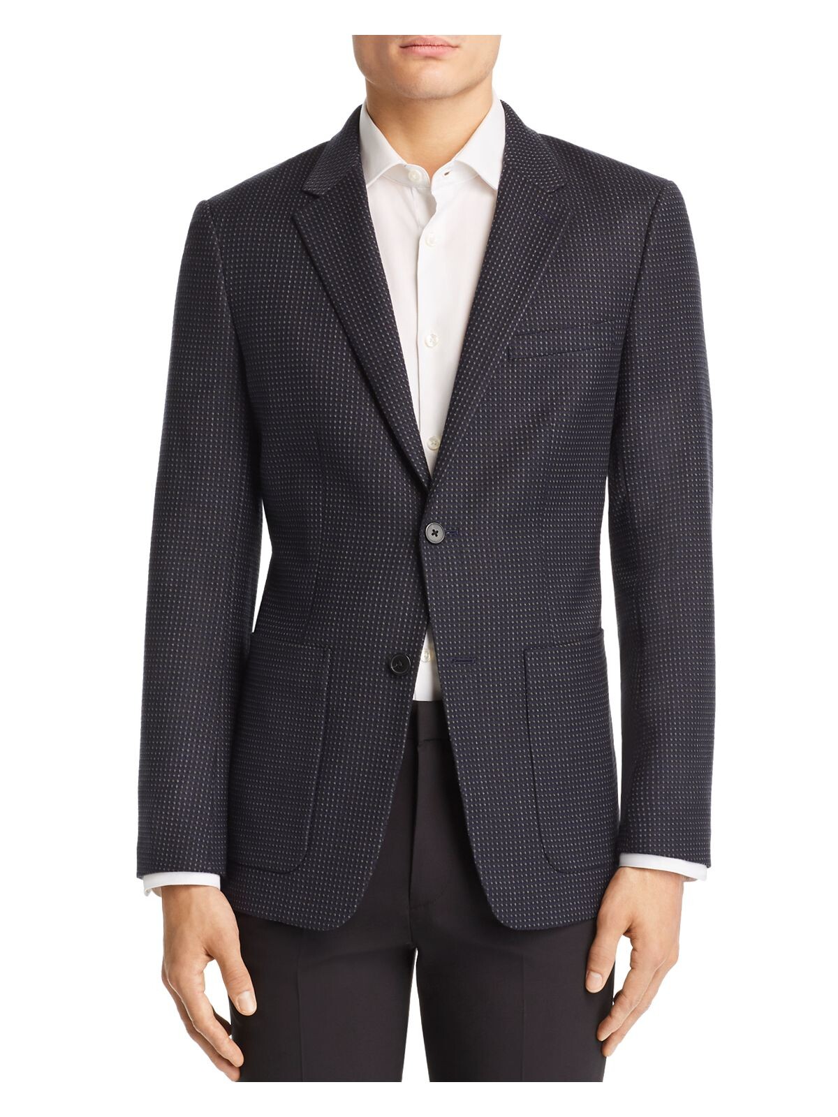THEORY Mens Gray Single Breasted, Slim Fit Sport Coat 36R