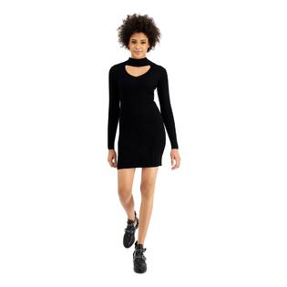 HIPPIE ROSE Womens Short Dress Ribbed Long Sleeve Mock Neck Party Sweater HIPPIE ROSE Womens Short Dress Ribbed Long Sleeve Mock Neck Party Sweater