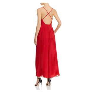 Fame and Partners FAME AND PARTNERS Womens Pleated Sleeveless V Neck Maxi Formal Fit + Flare Dress Fame and Partners FAME AND PARTNERS Womens Pleated Sleeveless V Neck Maxi Formal Fit + Flare Dress