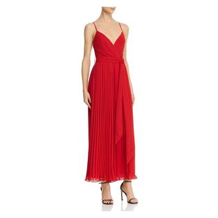 Fame and Partners FAME AND PARTNERS Womens Pleated Sleeveless V Neck Maxi Formal Fit + Flare Dress Fame and Partners FAME AND PARTNERS Womens Pleated Sleeveless V Neck Maxi Formal Fit + Flare Dress