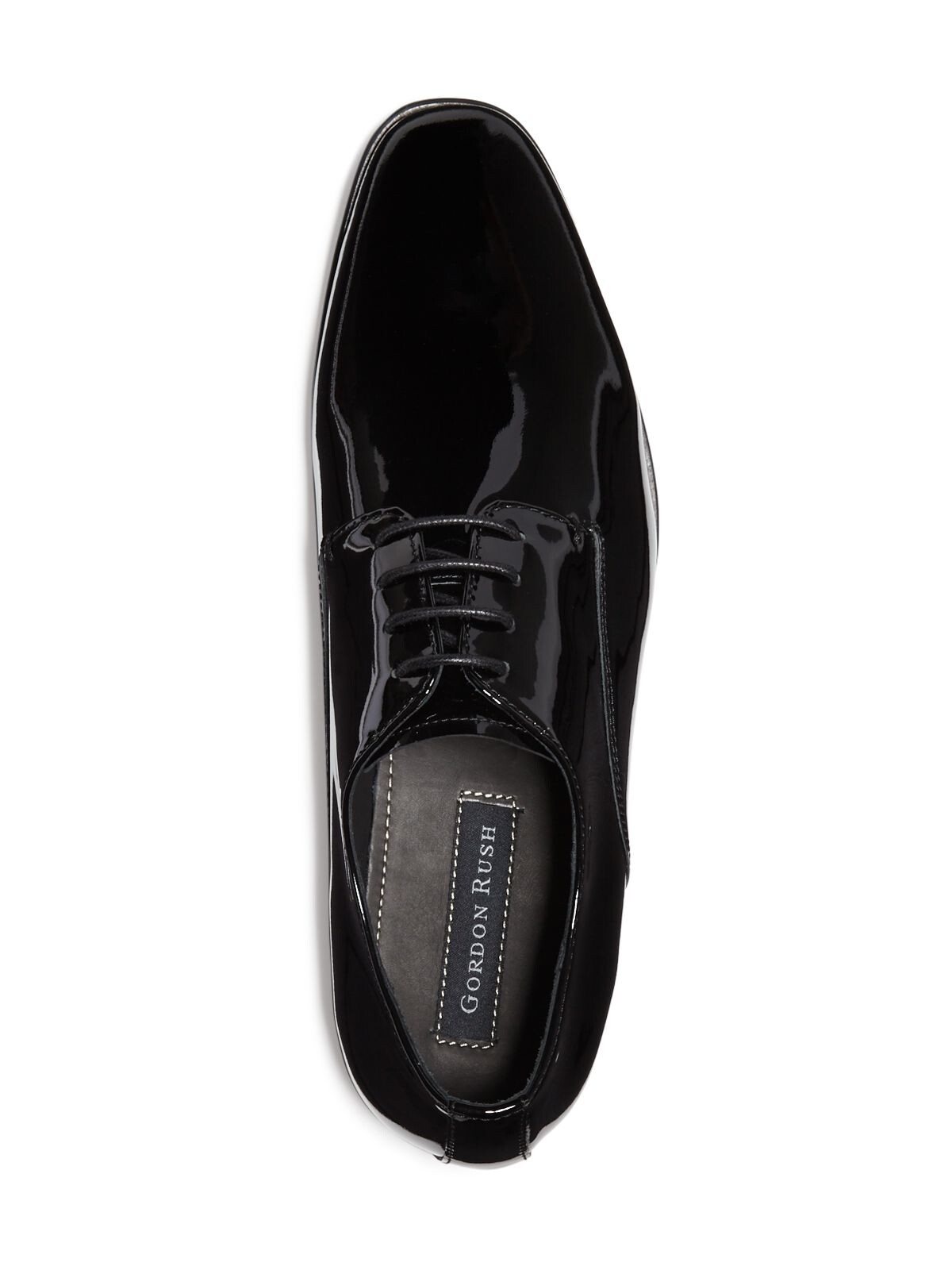 GORDON RUSH Mens Black Manning Round Toe Block Heel Lace-Up Leather Dress Oxford Shoes 11.5