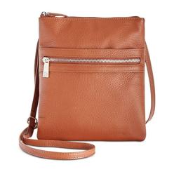 GIANI BERNINI Women's Brown Dasher Pebble Adjustable Strap Crossbody Handbag Purse