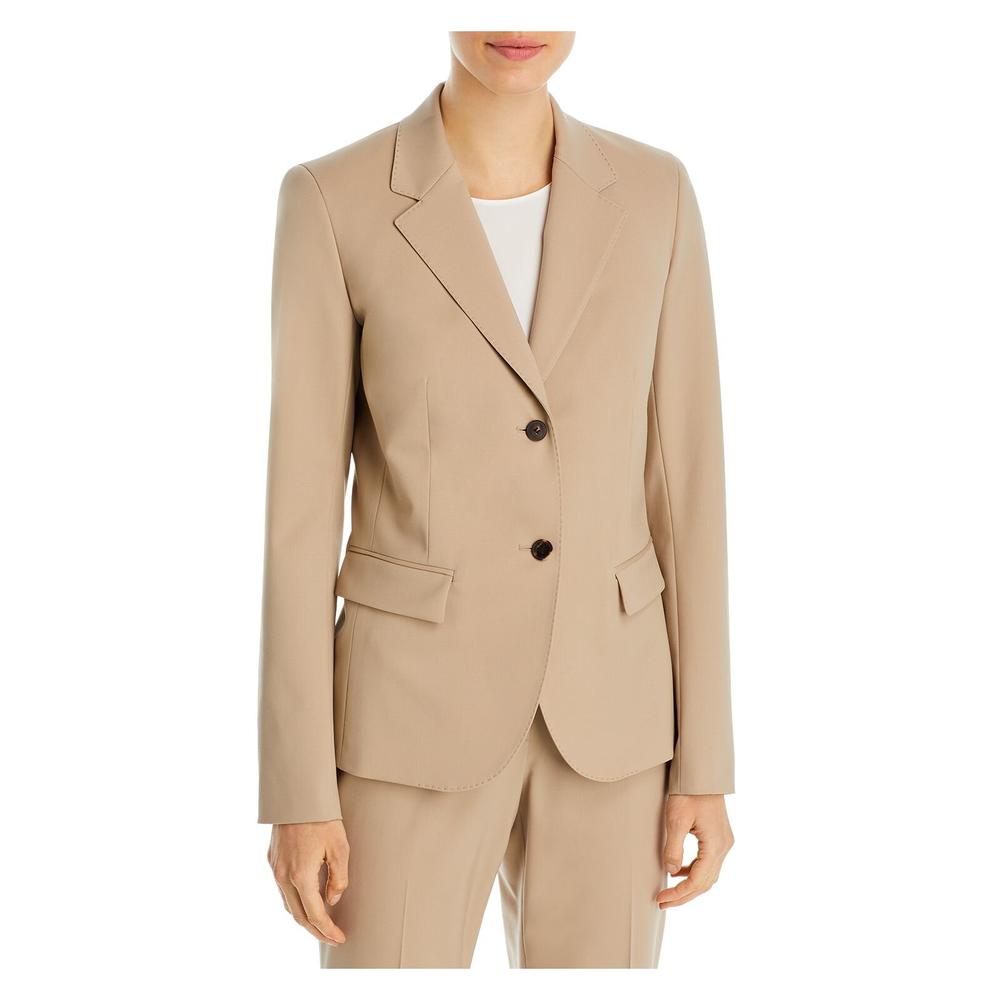 LAFAYETTE 148 NEW YORK Womens Beige Pocketed Wear To Work Blazer Jacket 0