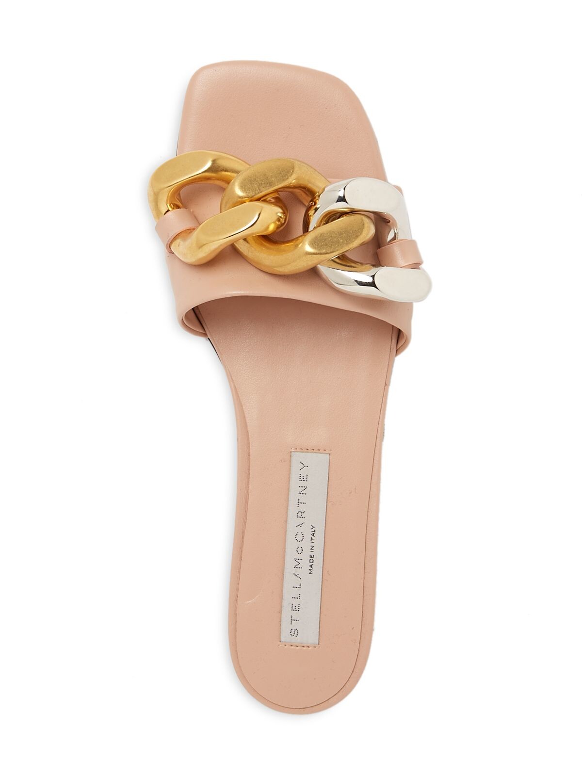 Stella Mccartney STELLAMCCARTNEY Womens Pink Chain Cushioned Falabella Square Toe Slip On Sandals Shoes 36.5