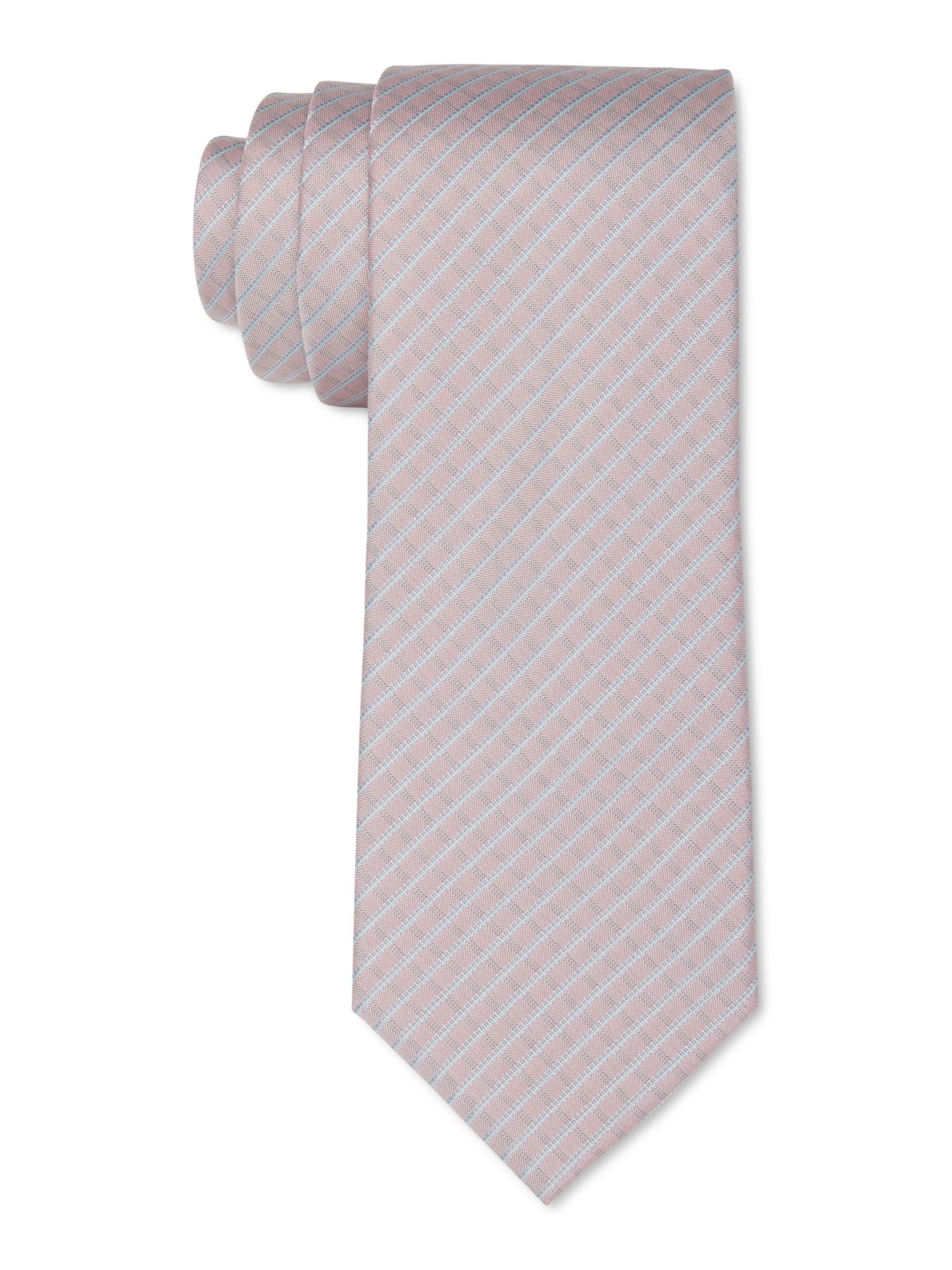CALVIN KLEIN Mens Pink Candy Cane Stripe Slim Neck Tie