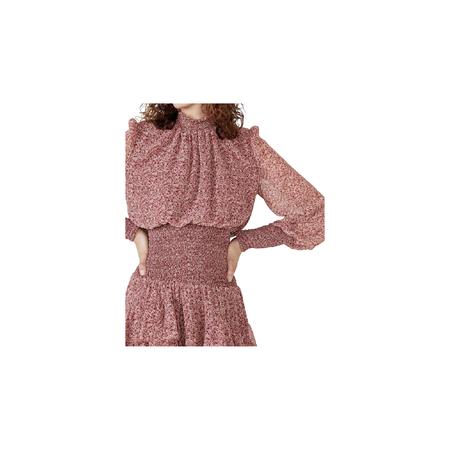 Bardot BARDOT Womens Smocked Long Sleeve Mock Neck Short Party Fit + Flare Dress Bardot BARDOT Womens Smocked Long Sleeve Mock Neck Short Party Fit + Flare Dress