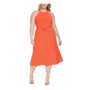 Tommy Hilfiger TOMMY HILFIGER Womens Fit + Flare Tea-Length Dress Sleeveless Closure Tommy Hilfiger TOMMY HILFIGER Womens Fit + Flare Tea-Length Dress Sleeveless Closure