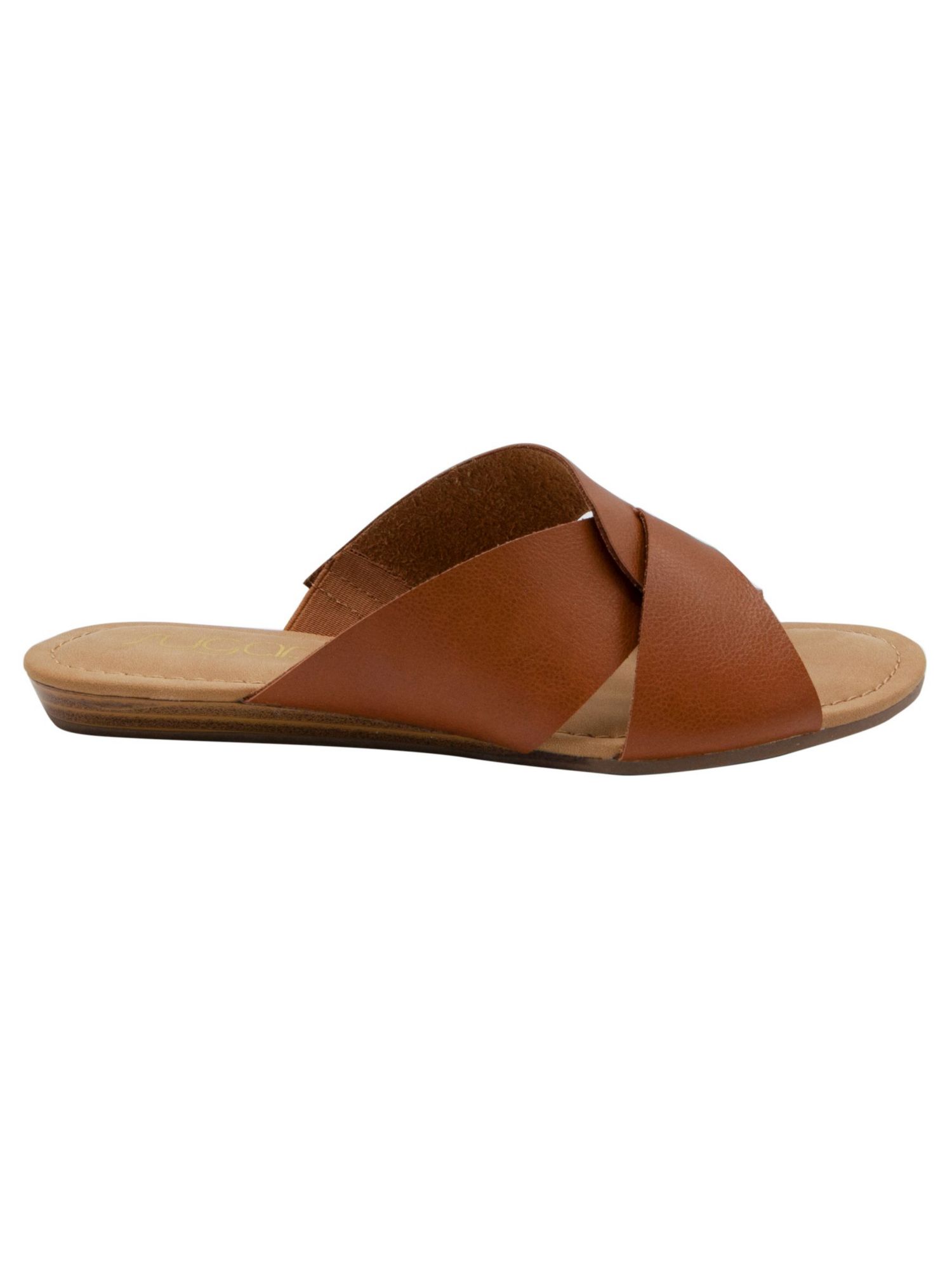 SUGAR Womens Brown 1/2 Heel Comfort Woven Olena Round Toe Block Heel Slip On Slide Sandals Shoes 6.5 M