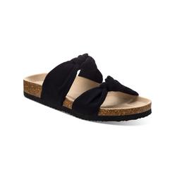 Sun + Stone SUN STONE Womens Black Knotted Straps Comfort Astrid Round Toe Platform Slip On Sandals Shoes 8 M