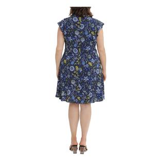 London Times Woman LONDON TIMES WOMAN Womens Stretch Zippered Flutter Sleeve V Neck Knee Length Fit + Flare Dress London Times Woman LONDON TIMES WOMAN Womens Stretch Zippered Flutter Sleeve V Neck Knee Length Fit + Flare Dress