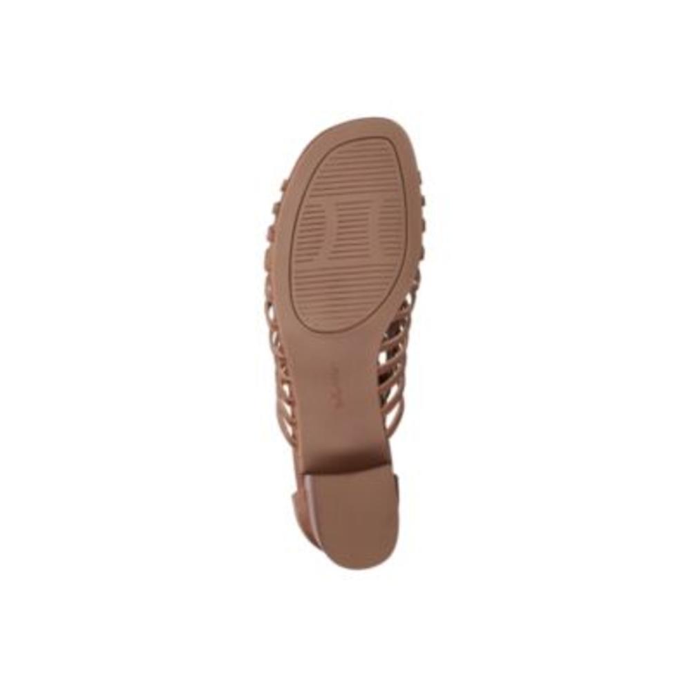 BELLA VITA Womens Brown Strappy Goring Holden Round Toe Block Heel Zip-Up Leather Heeled Sandal 9.5 W