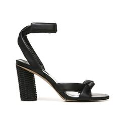 FRANCO SARTO Womens Black Ankle Strap Woven Oma Round Toe Block Heel Dress Heeled Sandal 8.5 M